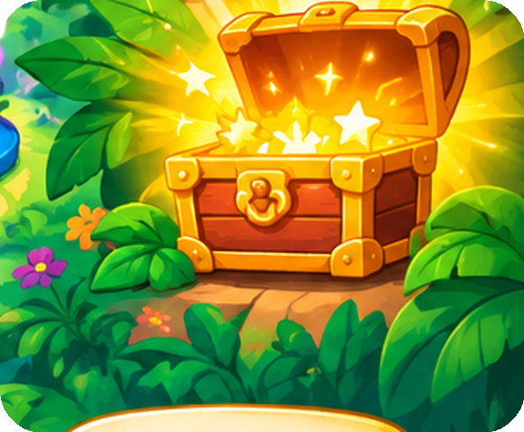 A treasure chest full of gold — the reward of speaking English